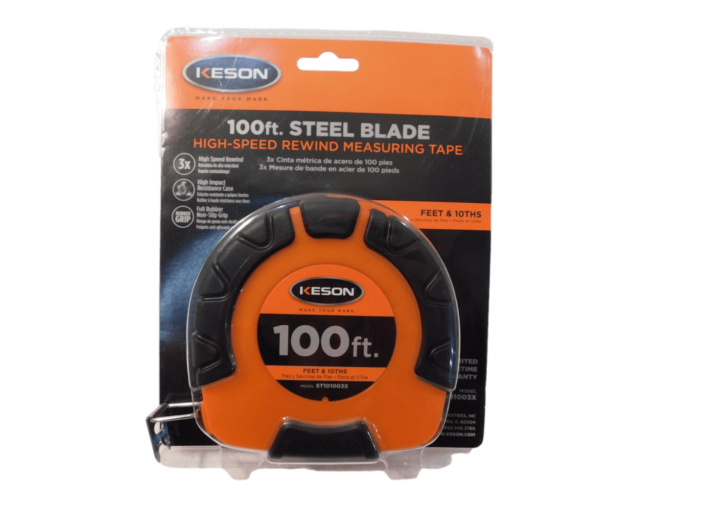 Keson 100 FT Engineer’s Nyclad Tape Compact 10ths/100ths