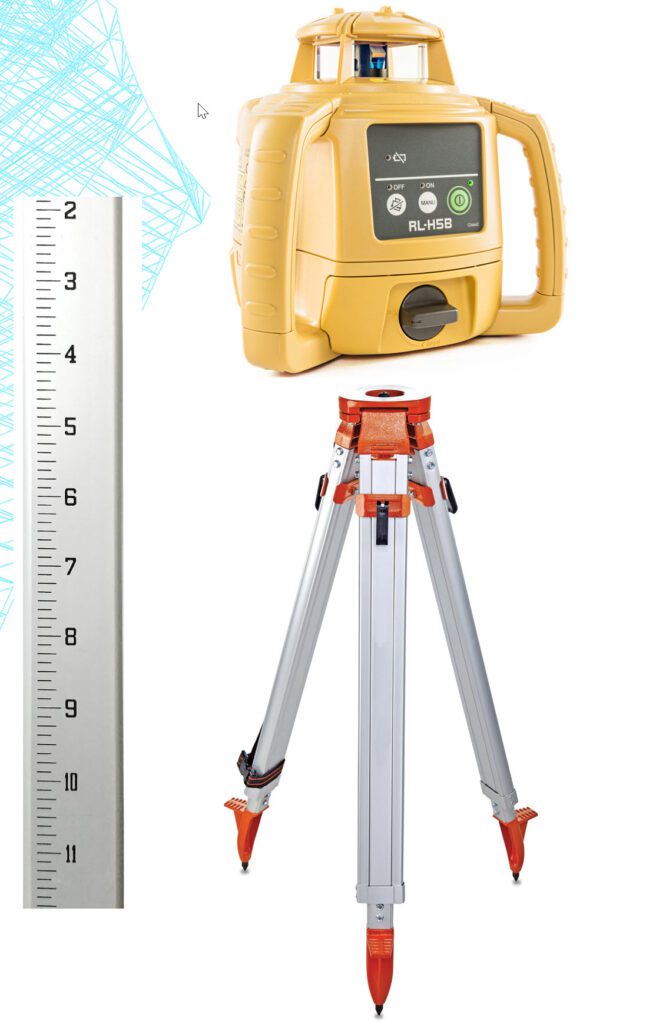 Topcon, RLH5B ROTATING LASER KIT ALUMINUM TRIPOD 16FT ALUM ROD